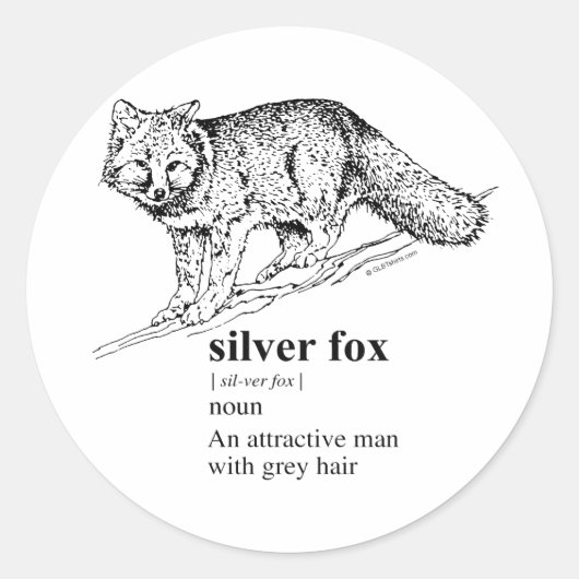 SILVER FOX RONDE STICKER (Voorkant)