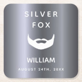 Silver fox verjaardagsbaard mannen grijze trendy kartonnen onderzetters (Voorkant)