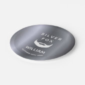 Silver fox verjaardagsbaard mannen grijze trendy papieren bordje (Gekanteld)