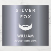 Silver fox verjaardagsbakkers man leuk likeurfles etiket (Enkel label)