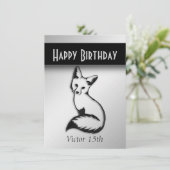 Silver Fox Verjaardagsfeestuitnodiging Kaart (Staand voorkant)