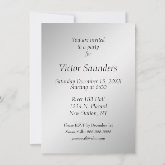 Silver Fox Verjaardagsfeestuitnodiging Kaart (Achterkant)