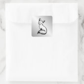 Silver Fox Vierkante Sticker (Tas)