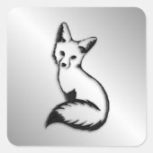 Silver Fox Vierkante Sticker (Voorkant)