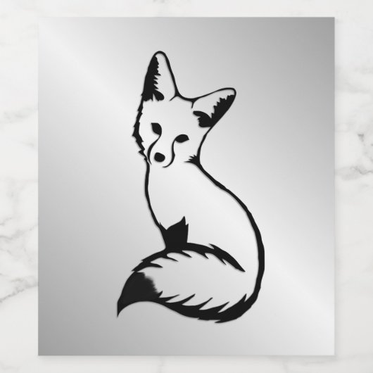 Silver Fox Wijn Etiket (Enkel label)