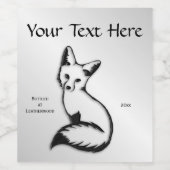 Silver Fox Wijn Etiket (Enkel label)