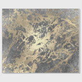 Silver Foxier Gold Marble Shiny Metallic Strokes Cadeaupapier (Vlak)