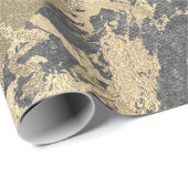 Silver Foxier Gold Marble Shiny Metallic Strokes Cadeaupapier (Rol Hoek)