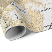 Silver Foxier Gold Script Shiny Metallic Black Cadeaupapier (Rol Hoek)