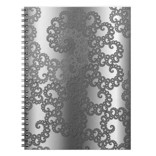 Silver Fractal Art Notitieboek (Voorkant)