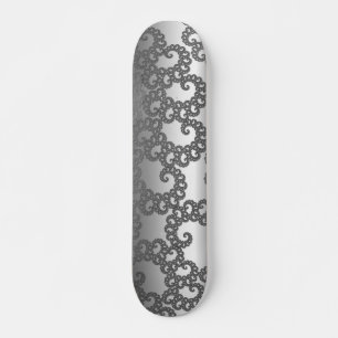 Silver Fractal Art Persoonlijk Skateboard
