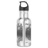 Silver Fractal Art Roestvrij stalen flesje Waterfles (Achterkant)