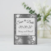 Silver Fractal Save the Date Briefkaart (Staand voorkant)