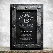 Silver Frame Black Slate Surprise 18th Birthday Kaart
