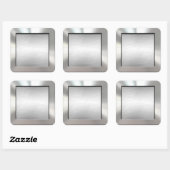 Silver Framed Brushed Metal Stickers (Vel)
