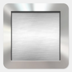Silver Framed Brushed Metal Stickers
