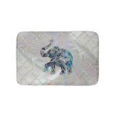 Silver Framed Elephant op Abalone en Pearl Badmat (Voorkant)
