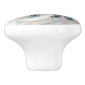 Silver Framed Elephant op Abalone en Pearl Keramische Knop (Zijkant)