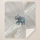 Silver Framed Elephant op Abalone en Pearl Sherpa Deken (Voorkant)