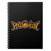 Silver Framed Happy Halloween Ruby Eyed Pumpkin Notitieboek (Voorkant)