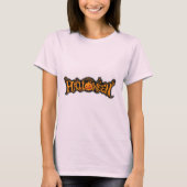 Silver Framed Happy Halloween Ruby Eyed Pumpkin T-shirt (Voorkant)