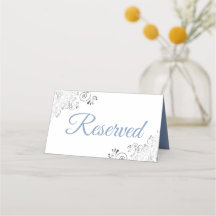 Silver Frills Blue White Elegant Wedding Gereserve