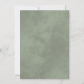 Silver Frills Elegant Sage Green over White Weddin Kaart (Achterkant)
