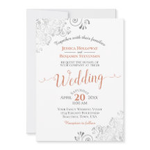 Silver Frills Elegant Terracotta op White Wedding