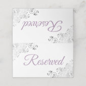 Silver Frills Lavender & White Wedding Reserved Plaatskaartje (Buitenkant ongevouwen)