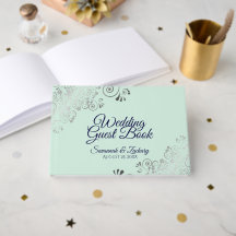 Silver Frills Mint Green & Navy Elegant Wedding