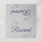 Silver Frills Navy & Grey Elegant Wedding Reserved Plaatskaartje (Buitenkant ongevouwen)