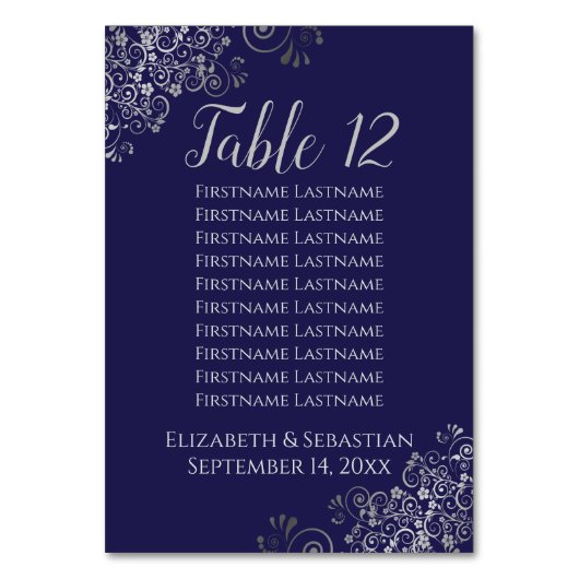 Silver Frills op marineblauwwonden Kaart (Voorkant)