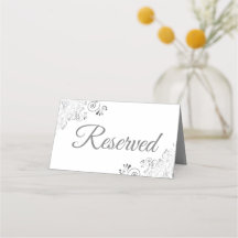 Silver Frills op White Elegant Wedding Reserved