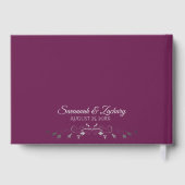 Silver Frilly Filigree Elegant Cassis Wedding Gastenboek (Achterkant)