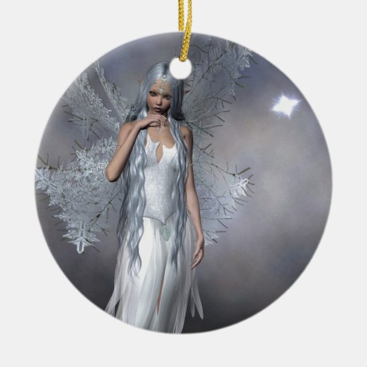 Silver Frost Fairy Keramisch Ornament (Voorkant)