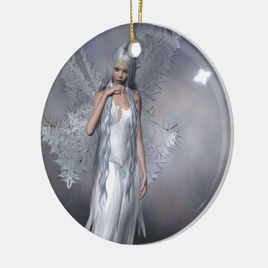 Silver Frost Fairy Keramisch Ornament (Links)
