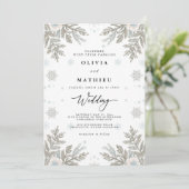 Silver Frosted Winter Wedding Kaart (Staand voorkant)