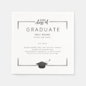 Silver Fun Facts Afstudeerfeest Servet (Voorkant)