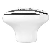 Silver G Clef ~ Musical Scroll ~ B/W Striped ~*~ Keramische Knop (Zijkant)