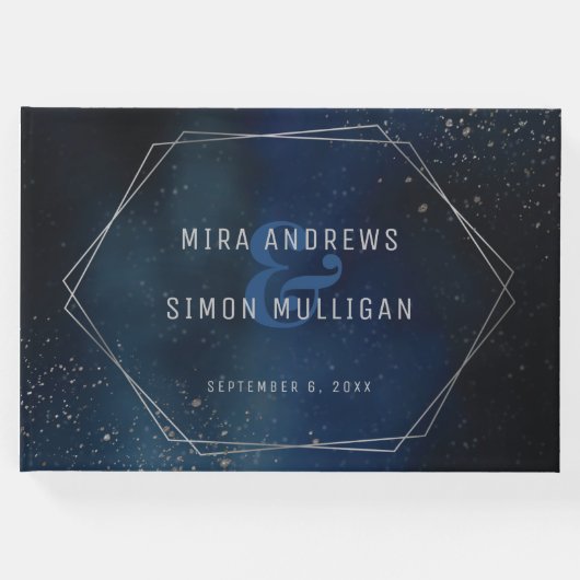 Silver Galaxy Wedding Invitation Gastenboek (Voorkant)