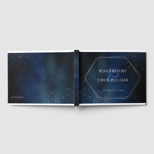 Silver Galaxy Wedding Invitation Gastenboek (Volledig)