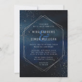 Silver Galaxy Wedding Invitation Kaart (Voorkant)
