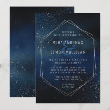 Silver Galaxy Wedding Invitation