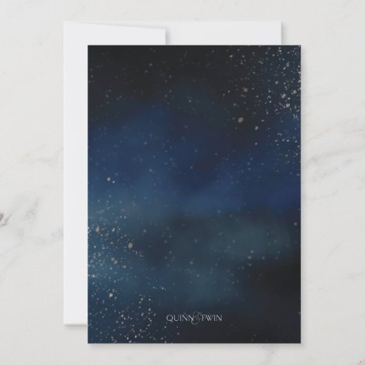 Silver Galaxy Wedding Invitation Kaart (Achterkant)