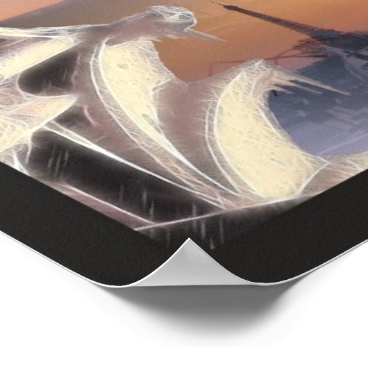 Silver Gargoyle van Notre Dame, afdrukken Poster (Hoek)