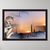 Silver Gargoyle van Notre Dame, afdrukken Poster (Voorkant)