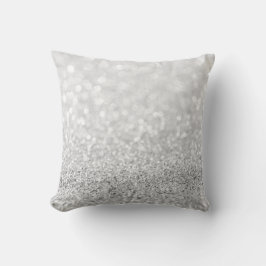 Silver Gay Glitter Sparkly Metallic White Delicate Kussen