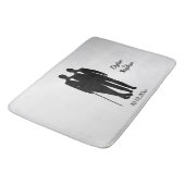 Silver Gay Wedding Grooms met Namen en Datum Badmat (Gekanteld)