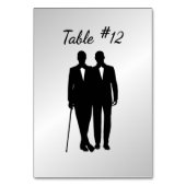 Silver Gay Wedding Grooms met Namen en Datum Kaart (Achterkant)