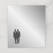 Silver Gay Wedding Grooms met Namen en Datum Plaatskaartje (Buitenkant ongevouwen)